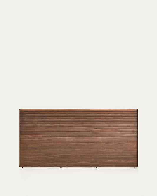 Norlen headboard in walnut veneer with dark finish and LED light for bed up to 180 cm FSC Mix Credit