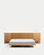 Norlen bed with 2 bedside tables in oak veneer with natural finish and LED light for 180 x 200 cm mattress FSC Mix Credit