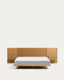 Norlen bed with 2 bedside tables in oak veneer with natural finish and LED light for 160 x 200 cm mattress FSC Mix Credit