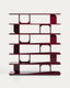Aduma glossy maroon finish lacquered MDF shelving unit FSC 100% 160 x 187 cm
