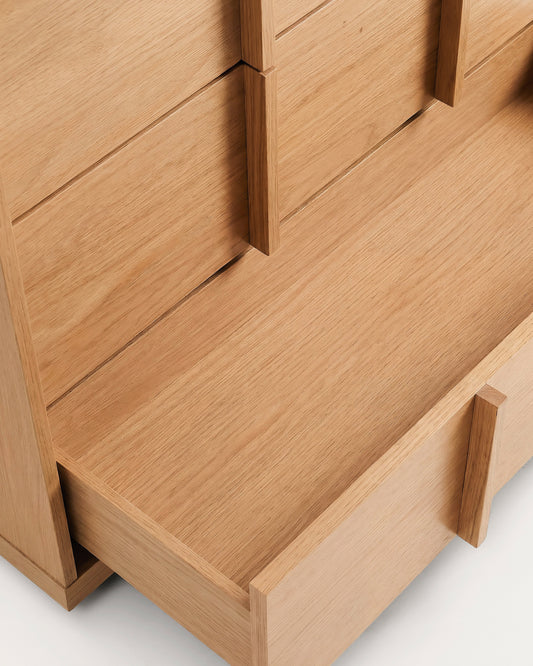 Onix chest of drawers with 3 drawers, oak veneer, natural tone finish, 100 x 78 cm FSC Mix Credit