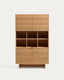 Norlen 4-door tall sideboard in oak veneer with natural finish FSC Mix Credit 100 x 163 cm