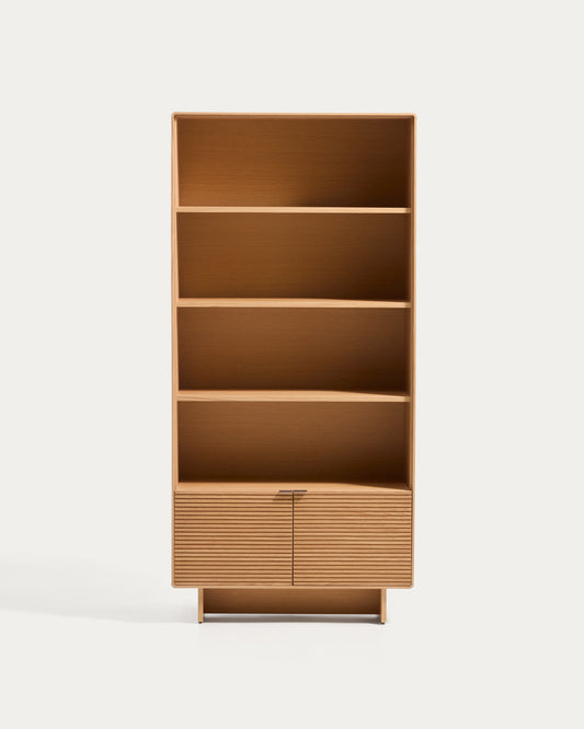 Norlen shelving unit in oak veneer with natural finish FSC Mix Credit 90 x 190 cm