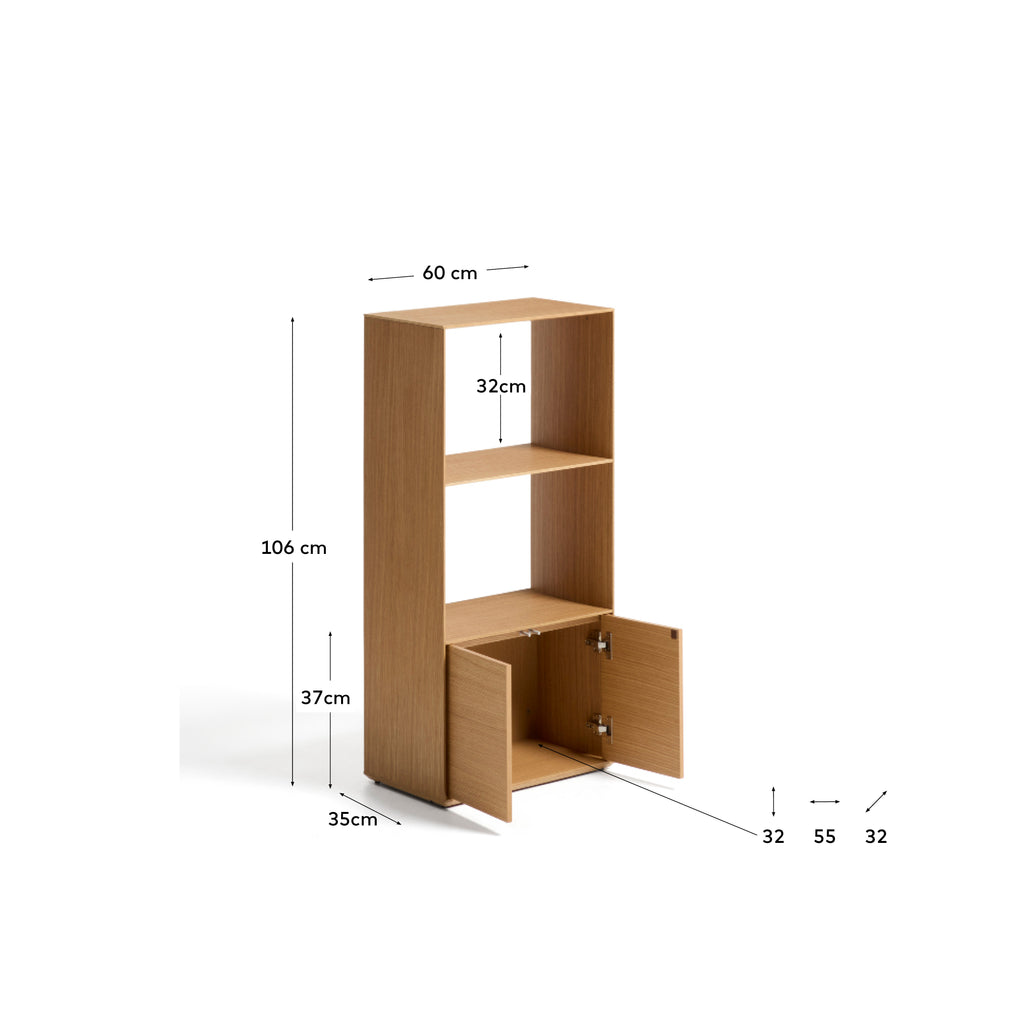 Visala with 1 visible shelf oak veneer shelf 60 x 106 cm FSC 100%