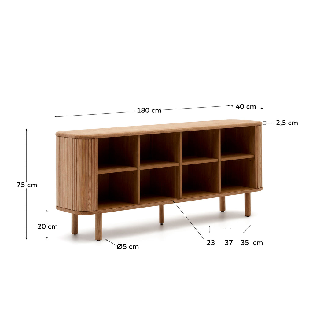 Mailen 2 door sideboard in ash veneer with a natural finish 180 x 75 cm
