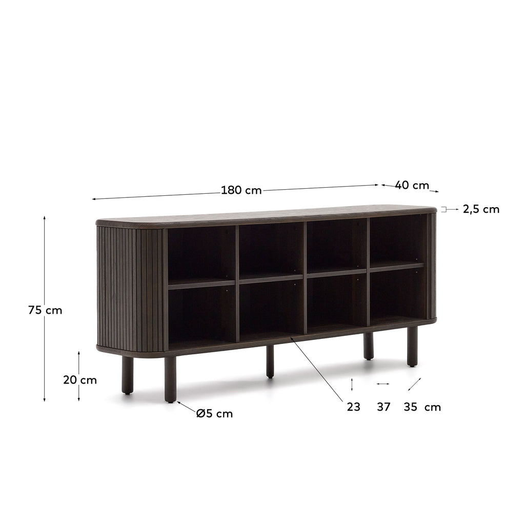 Mailen 2 door sideboard in ash veneer with a dark finish 180 x 75 cm
