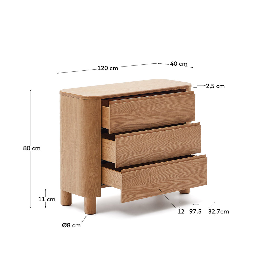 Salaya Chest of Drawers made from FSC Mix Credit Ash Plywood 120 x 80 cm