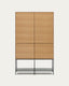 Vedrana 4 door tall sideboard in oak veneer with steel legs, 97.5 x 160 cm