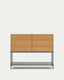 Vedrana 2 door sideboard in oak veneer with steel legs, 98 x 80 cm
