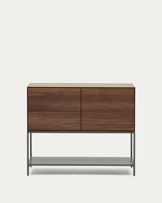 Vedrana 2 door sideboard in walnut veneer with steel legs, 97.5 x 80 cm