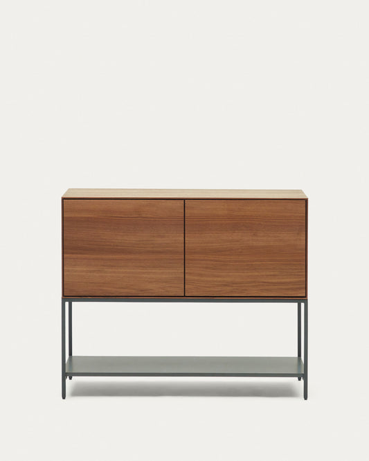 Vedrana 2 door sideboard in walnut veneer with steel legs, 97.5 x 80 cm