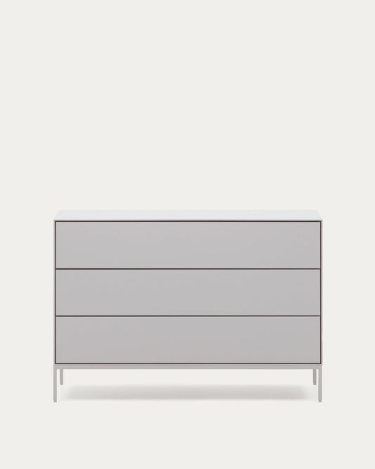 Vedrana 3-drawer chest of drawers white lacquered MDF 110 x 75 cm