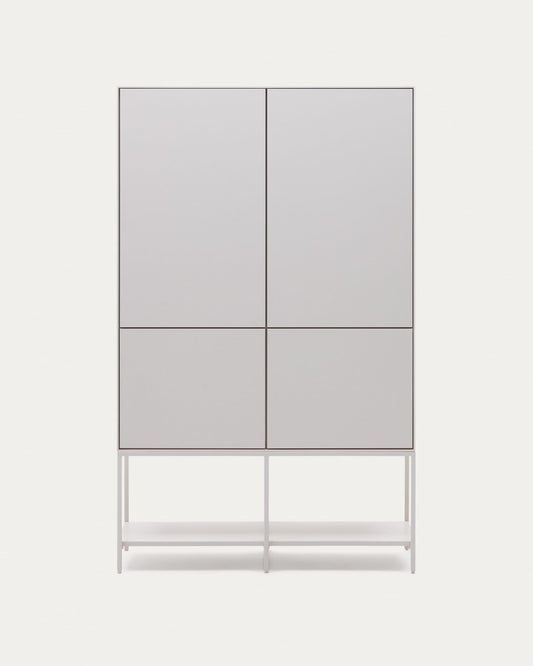 Vedrana 4-door tall sideboard white lacquered MDF 97.5 x 160 cm