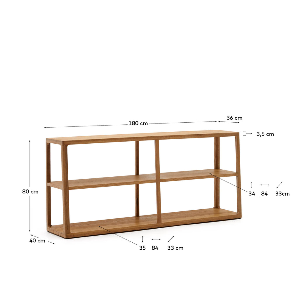 Maymai shelf with solid oak structure 180 x 81 cm