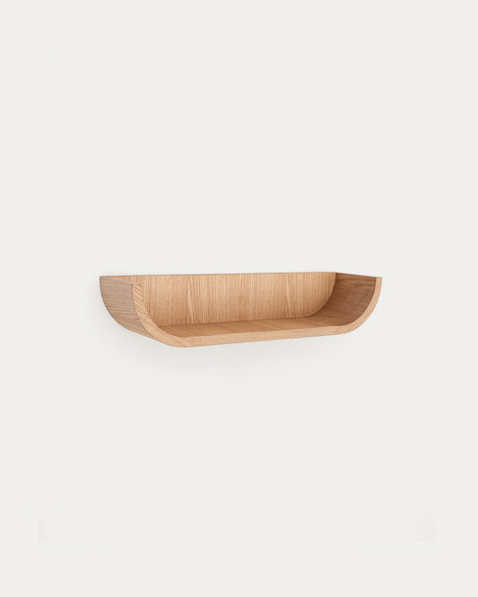 Salaya ash laminated plywood shelf in a natural finish, 60 x 12 cm