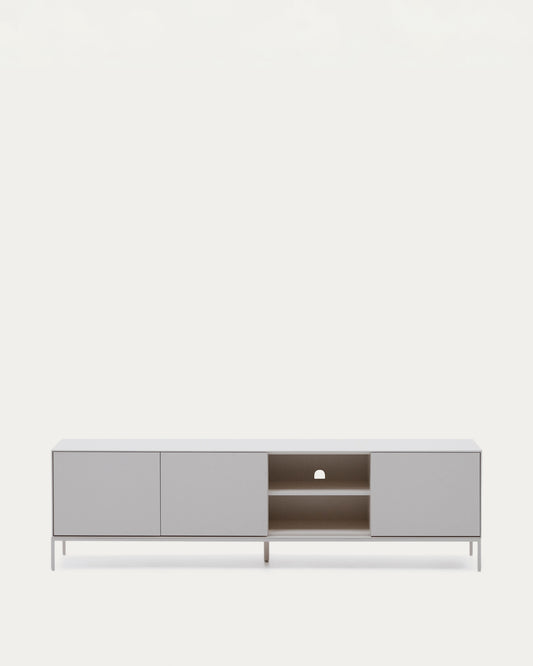Vedrana TV 3-door cabinet white lacquered MDF 195 x 55 cm