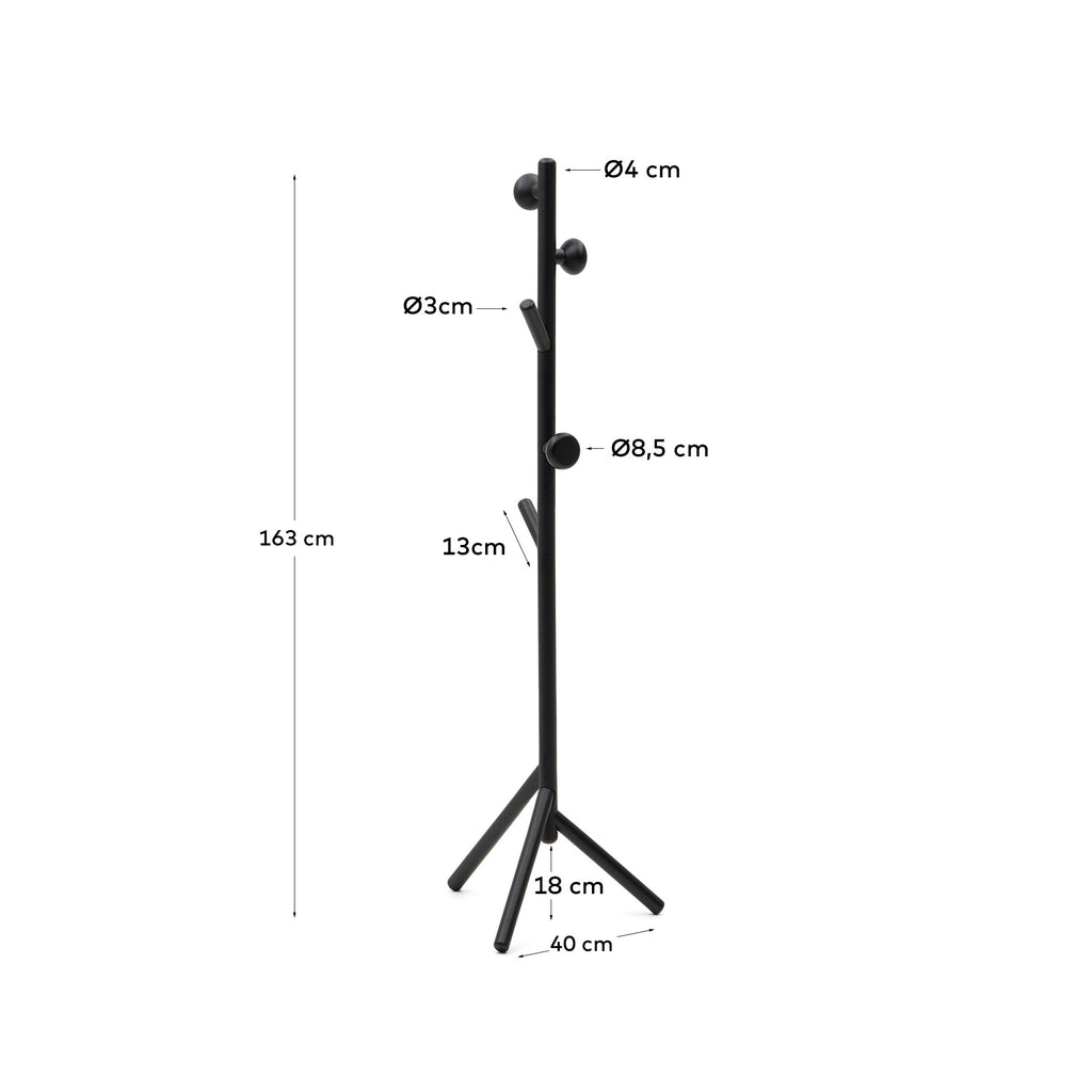 Nadue coat rack in solid beech wood with natural finish 163 cm