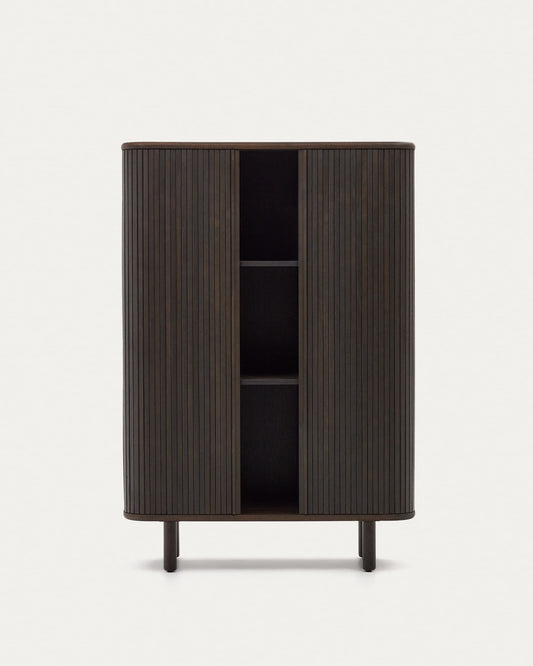 Mailen 2 door highboard in ash veneer with a dark finish 110 x 160 cm