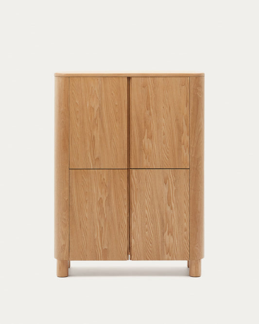 Salaya tall sideboard in  ash plywood FSC Mix Credit, 100 x 134 cm