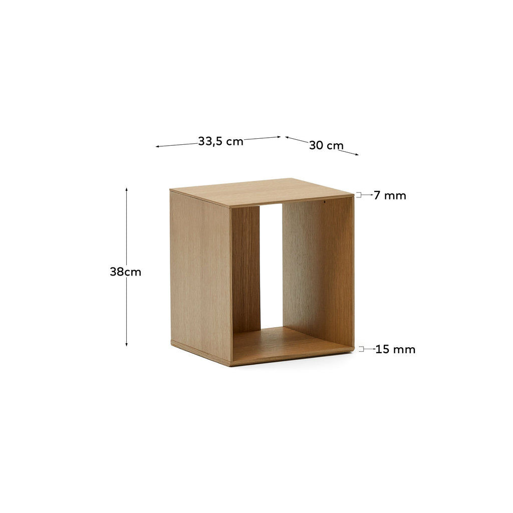 Litto small shelf module in oak veneer, 34 x 38 cm