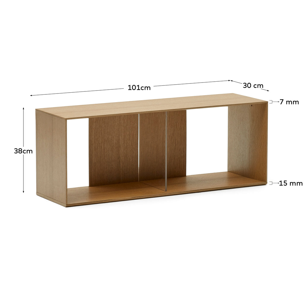 Litto large shelf module in oak veneer, 101 x 38 cm