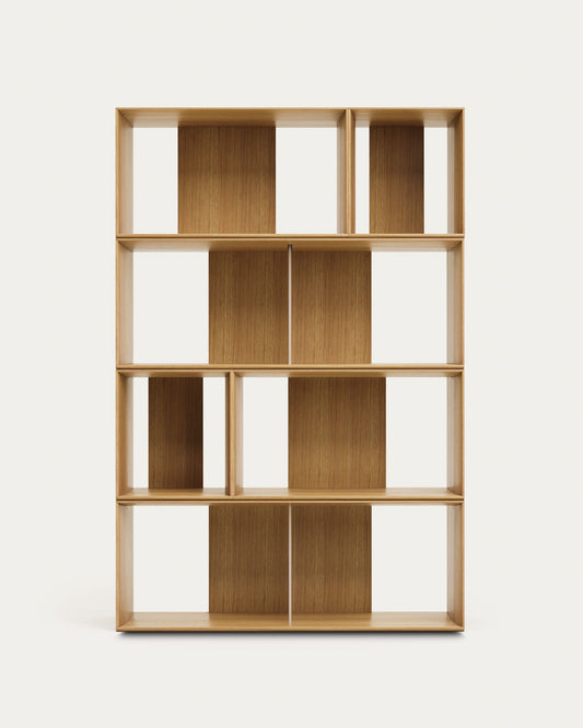 Litto set of 6 modular shelving units in oak wood veneer, 101 x 152 cm