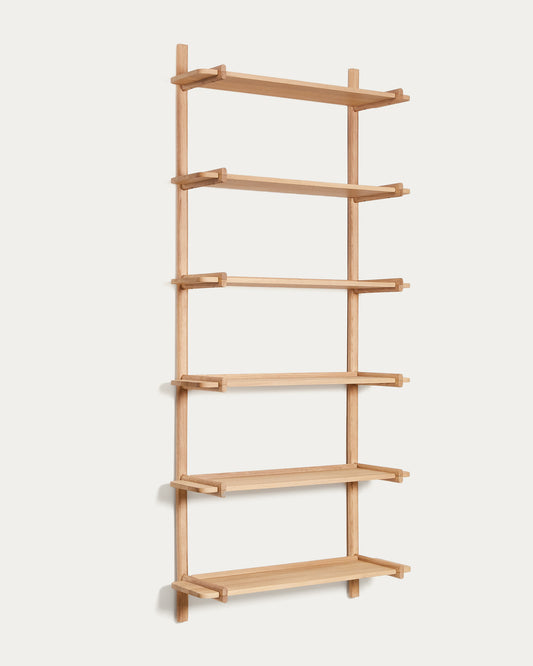 Sitra modular shelf, 6 solid oak wood shelves in a natural finish, 90 cm, FSC Mix Credit