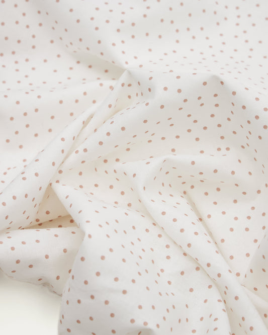 Yamile changing mat cover, 100% organic cotton (GOTS) in beige with pink polka-dots, 50 x 70 cm