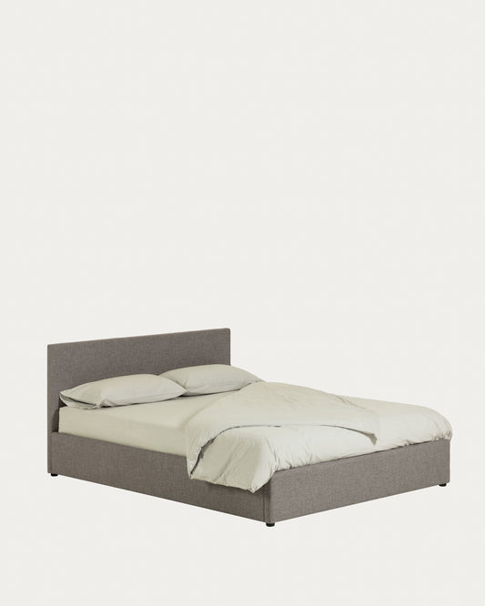Nahiri grey lift-up storage bed for a 180 x 200 cm mattress