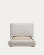 Elerio ecru chenille bed for 90 x 200cm mattress