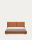 Elerio bed in soft copper chenille for 150 x 200cm mattress