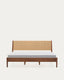 Elan bed in veneer and solid walnut wood with cord mattress 180 x 200 cm FSC Mix Credit