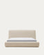 Martina bed with ecru bouclé removable cover for 160 x 200 cm mattress FSC Mix Credit