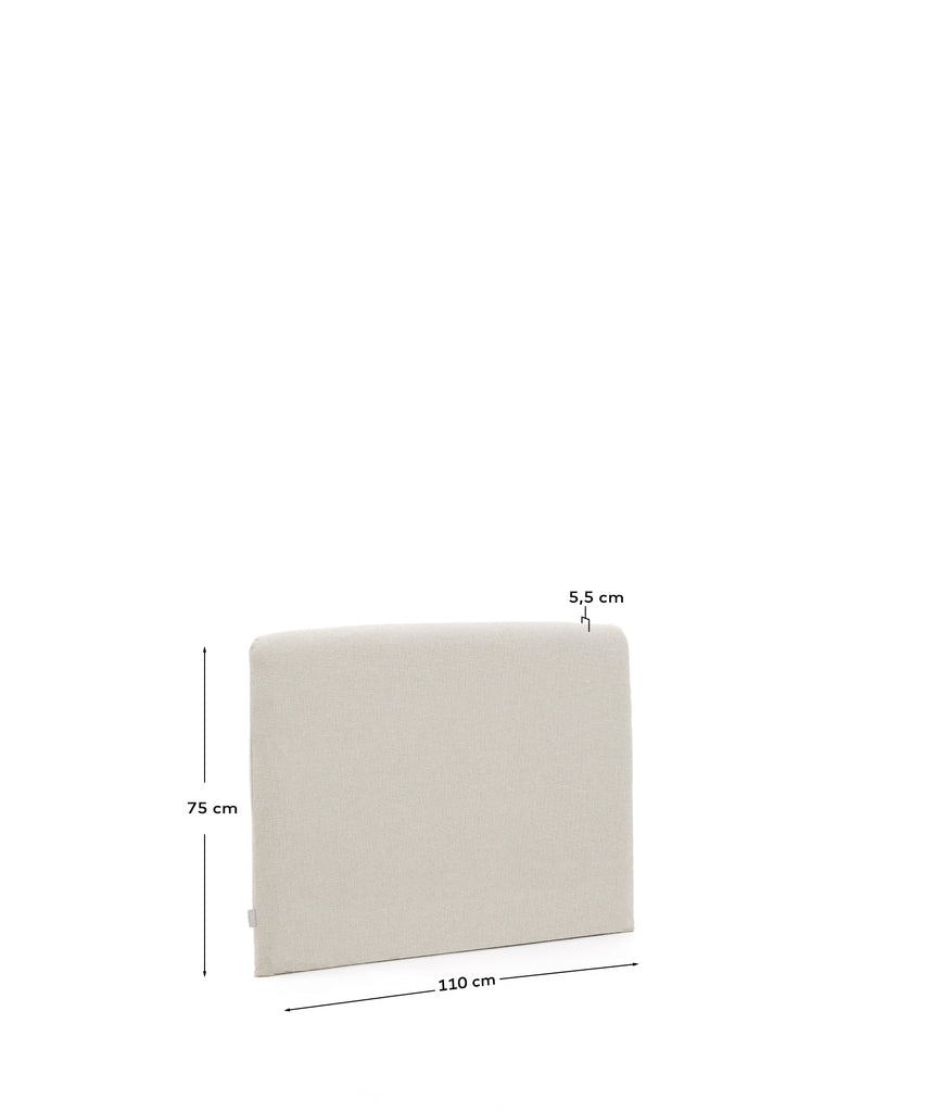 Pearl chenille Valma headboard with removable cover for beds up to 90 cm wide.