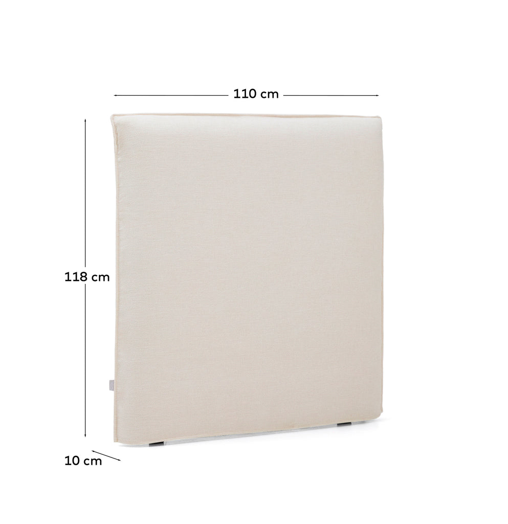 Jaira white chenille headboard with removable cover for beds up to 90cm FSC Mix Credit