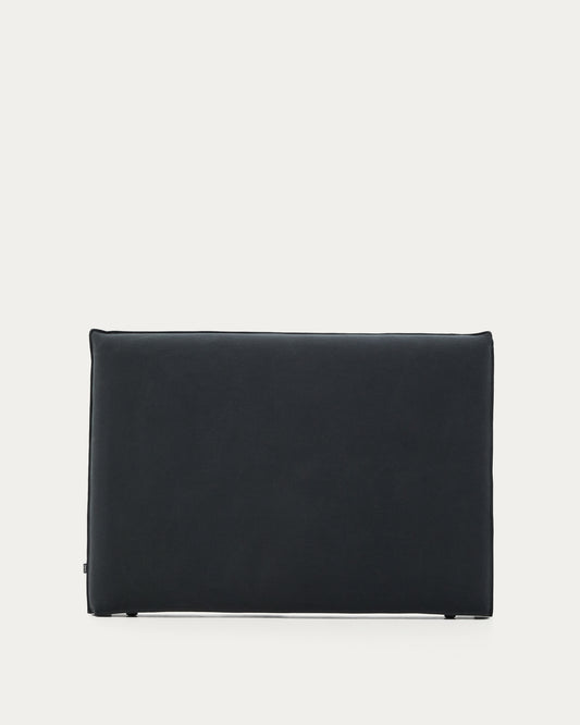 Anthracite grey linen and cotton Jaira headboard with removable cover for a 150 cm FSC Mix Credit bed