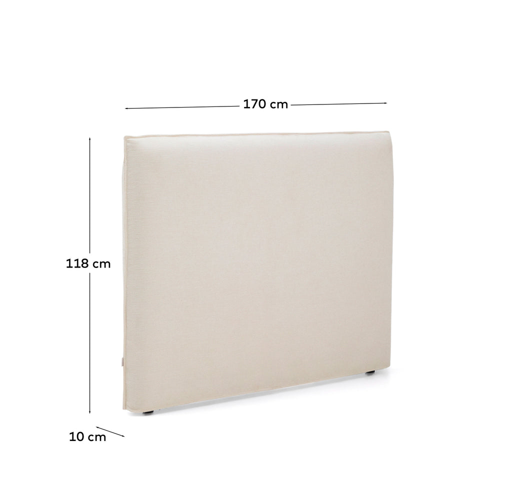 Jaira white chenille headboard with removable cover for beds up to 150cm FSC Mix Credit