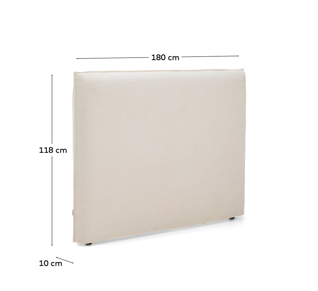 Jaira white chenille headboard with removable cover for beds up to 160cm FSC Mix Credit