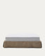 Jaira linen and cotton base with removable cover in taupe for a 180 x 200 cm mattress