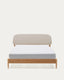 Octavia bed in ash plywood and white upholstered headboard FSC Mix Credit 180 x 200 cm