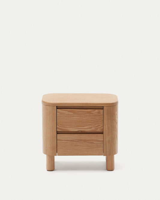 Salaya bedside table in ash plywood FSC Mix Credit, 55 cm x 50 cm