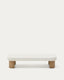 Labra coffee table in cement and acacia wood 140 x 70cm