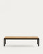 Sorells coffee table in green aluminum and teak wood 63 x 144,6 cm FSC 100%