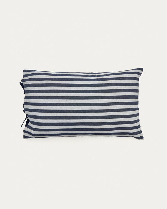 Tabby combined stripes 100% cotton cushion in mustard and white, 40 x 60 cm