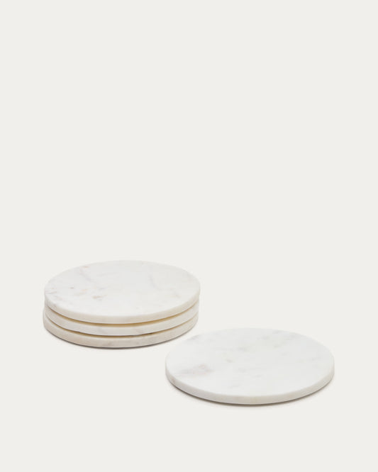 Tresa set of 4 white marble coasters