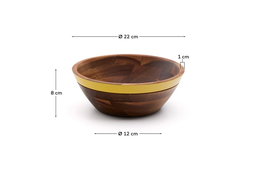 Zairin yellow FSC 100% acacia wood bowl