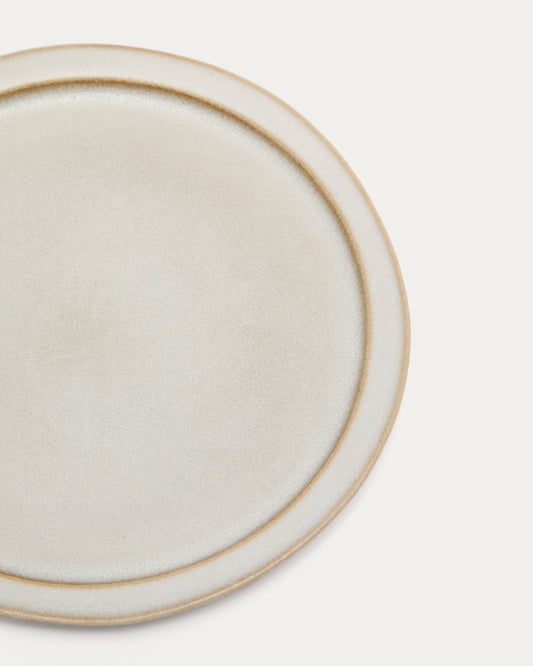 White ceramic Coval dessert plate