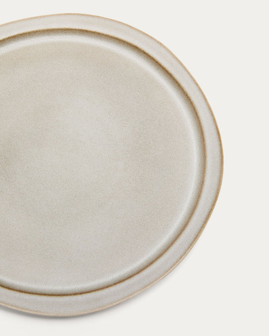 White ceramic Coval flat plate