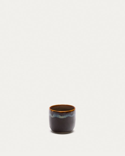 Uilo brown ceramic low cup