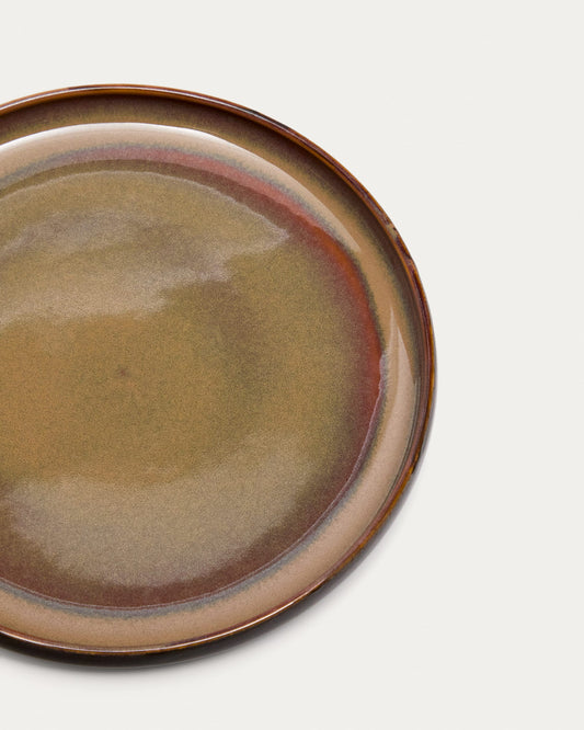 Brown ceramic Uilo dessert plate